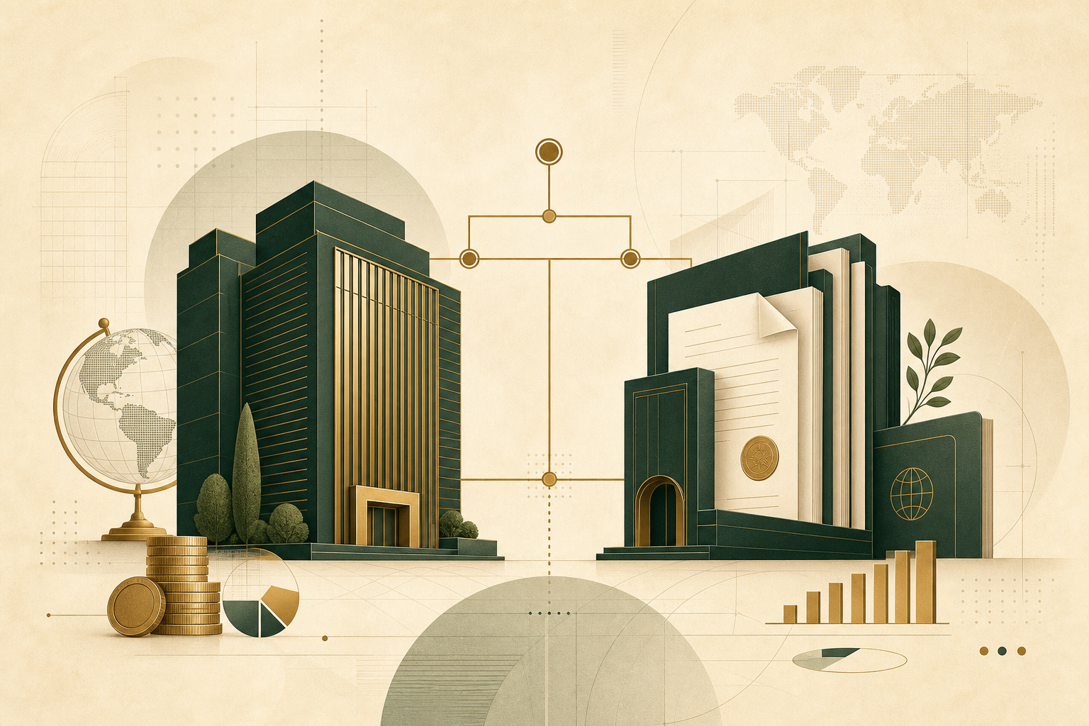 Holding and Operating Company Structures Explained - editorial illustration